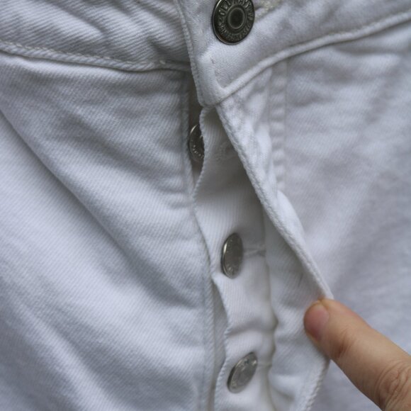 Old Navy Plus Size White High Rise OG Straight Stretch Jean Cut Off Shorts Sz 18 - Picture 5 of 9